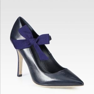 Tory Burch - Women's Blue Beverly Leather pumps